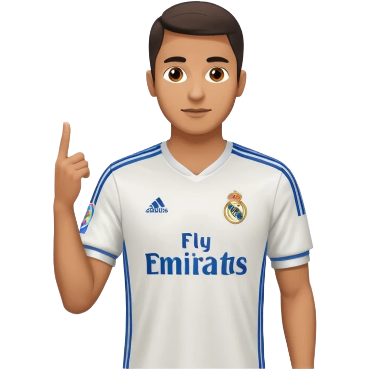 Latin male wearing adidas real madrid jersey emoji