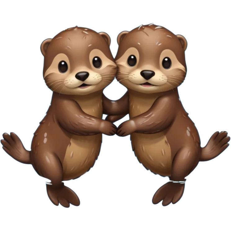 2 otters holding hands swimming  emoji