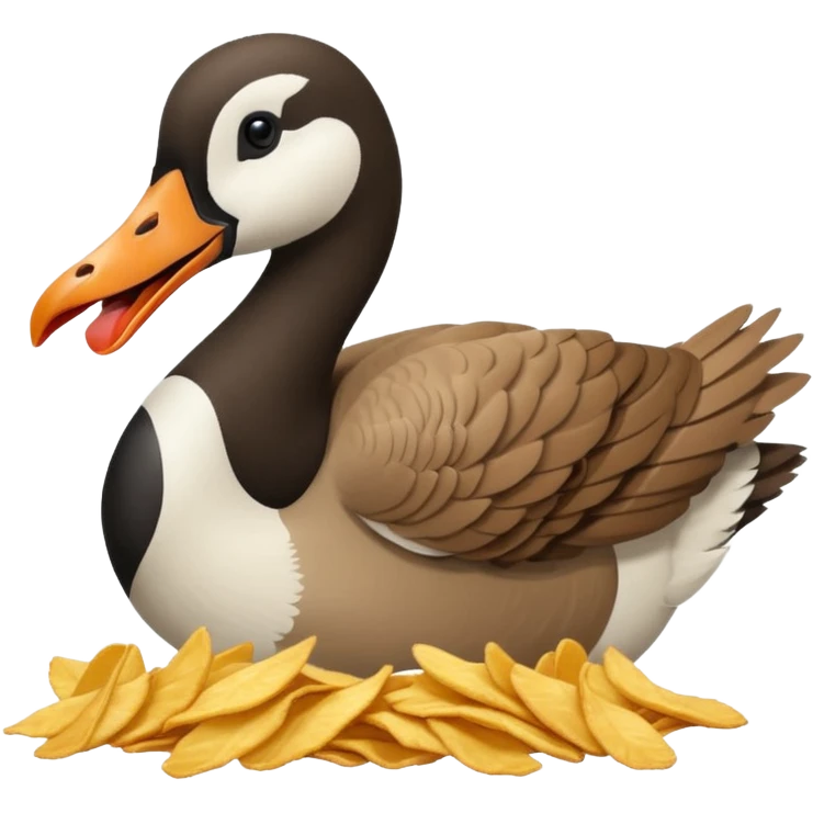 The Canada Goose Is Eating Lots Of Chips In Thanksgiving Day Meal emoji