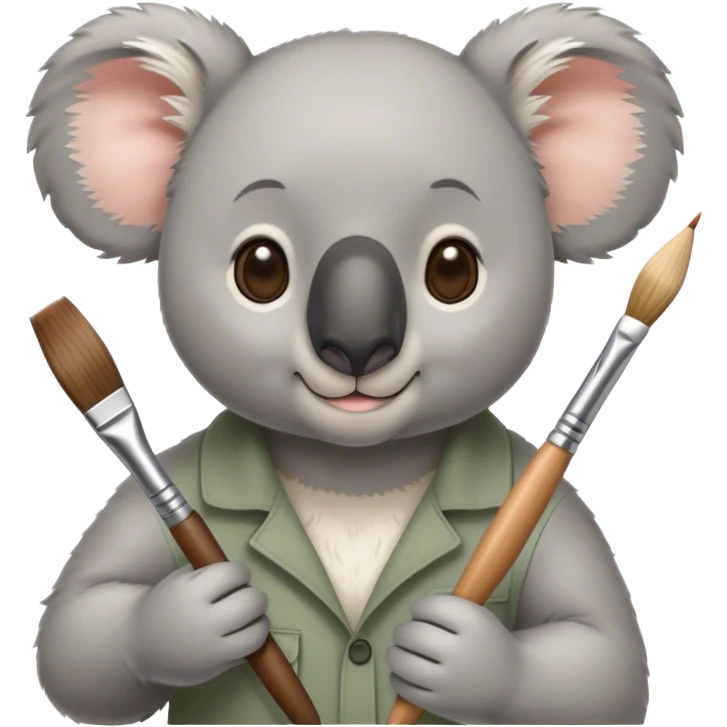 Koala artist with paintbrush in France emoji