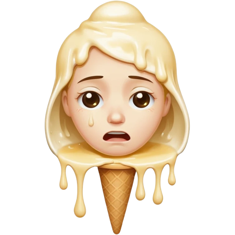 A person with 15 IQ crying over an ice cream emoji