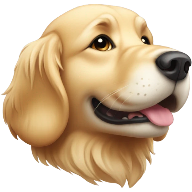 Golden retriever with paw on face emoji