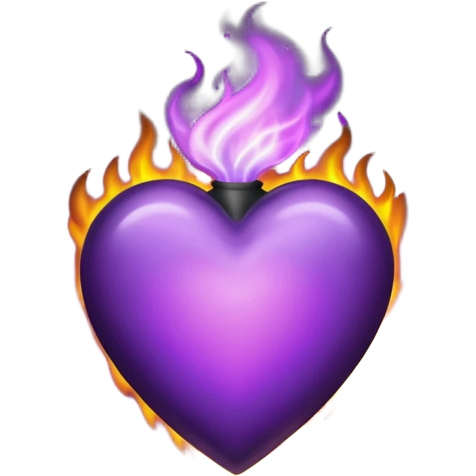 purple heart burns in black fire emoji