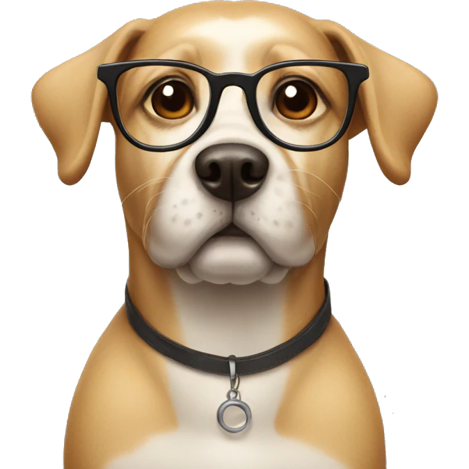 dog with glasses emoji