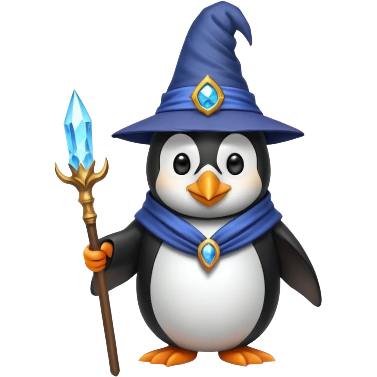 A penguin wizard emoji