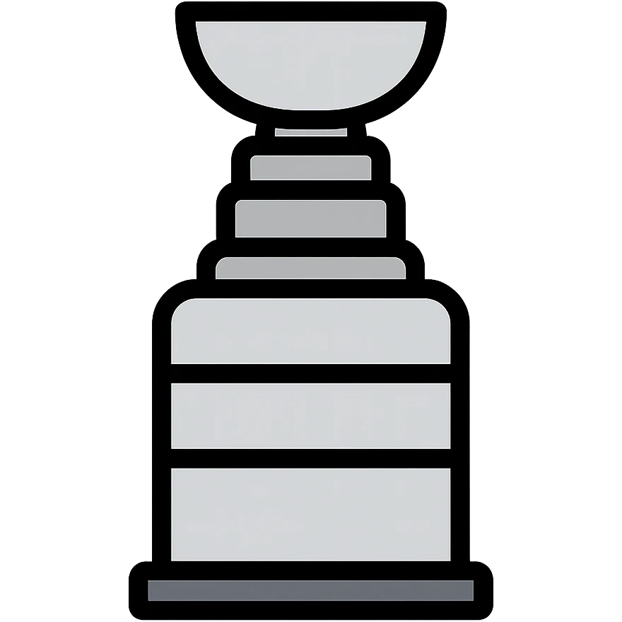 Stanley Cup trophy, minimal flat icon, simple shapes, silver and gray emoji