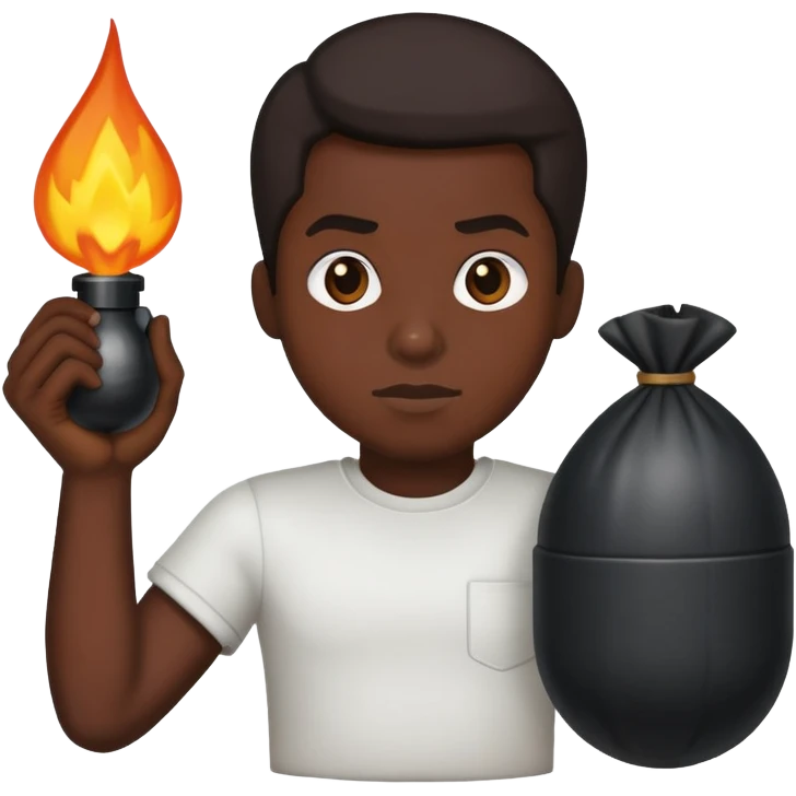 black person holding bomb  emoji