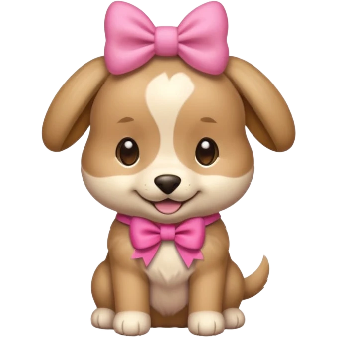 This puppy 🐶 with a pink bow, please in apple ios emoji stylem, just a head without body emoji