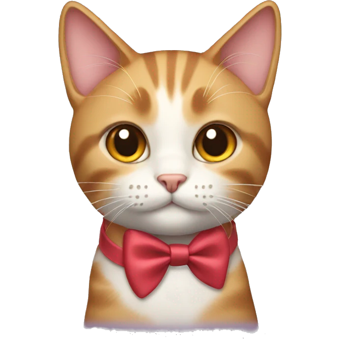A cat with a bow near the ear emoji