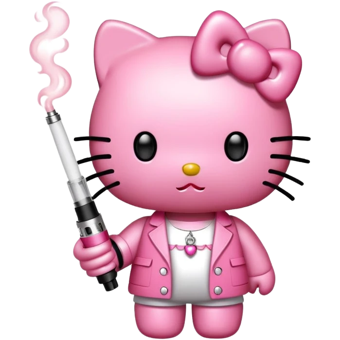 gang hello kitty holding a vape emoji