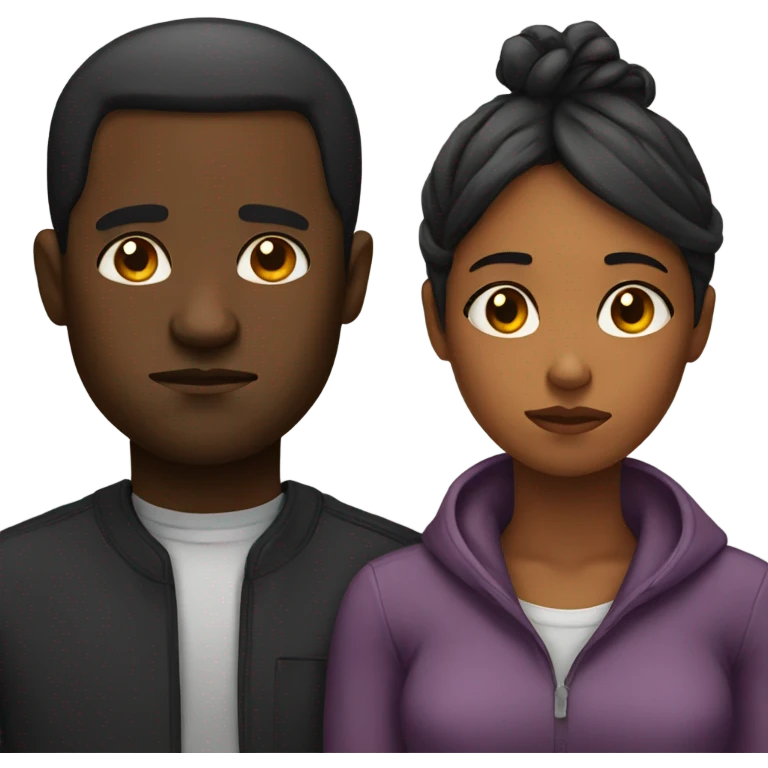 sad black man and woman emoji