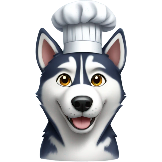 A husky wearing a chef hat emoji