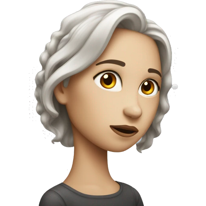Thinking about girl with highlight in her hair white skinned  emoji