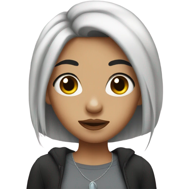 Girl with black hair and septum piercing  emoji