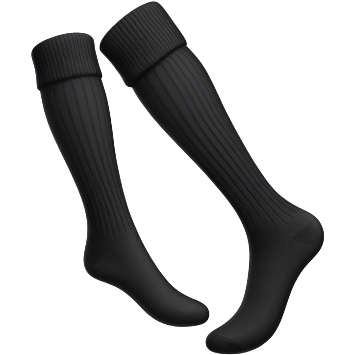  Plain Black  very long socks emoji