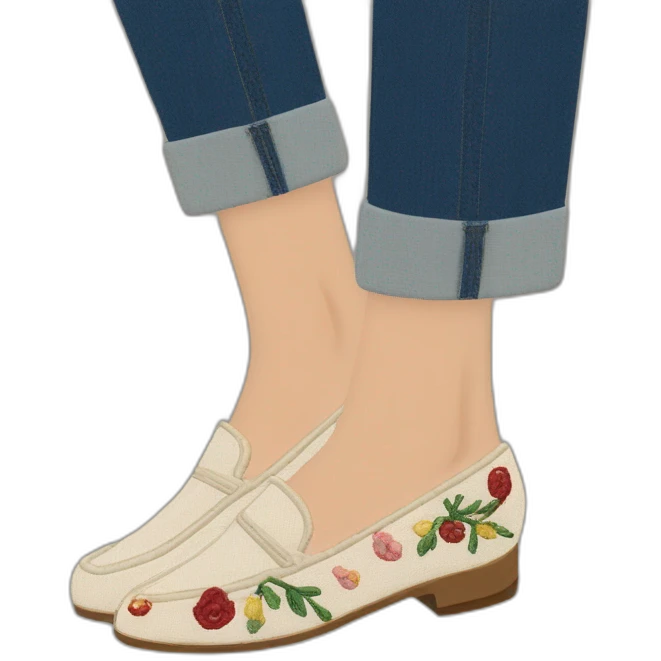 women-shoesloafersembroidery emoji