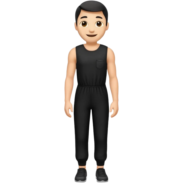 create an emoji, sleeveless fitted black jumpsuit emoji