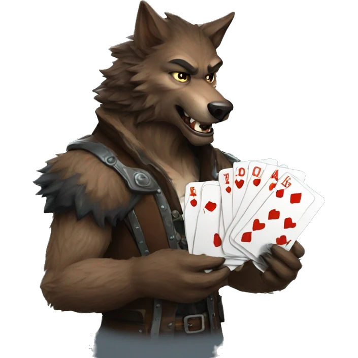 werewolf playing cards are closed emoji