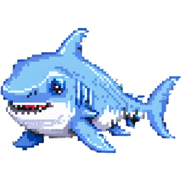 adorable small shark with blue shoes emoji