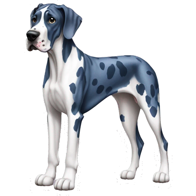 Harlequin blue great dane full body  emoji