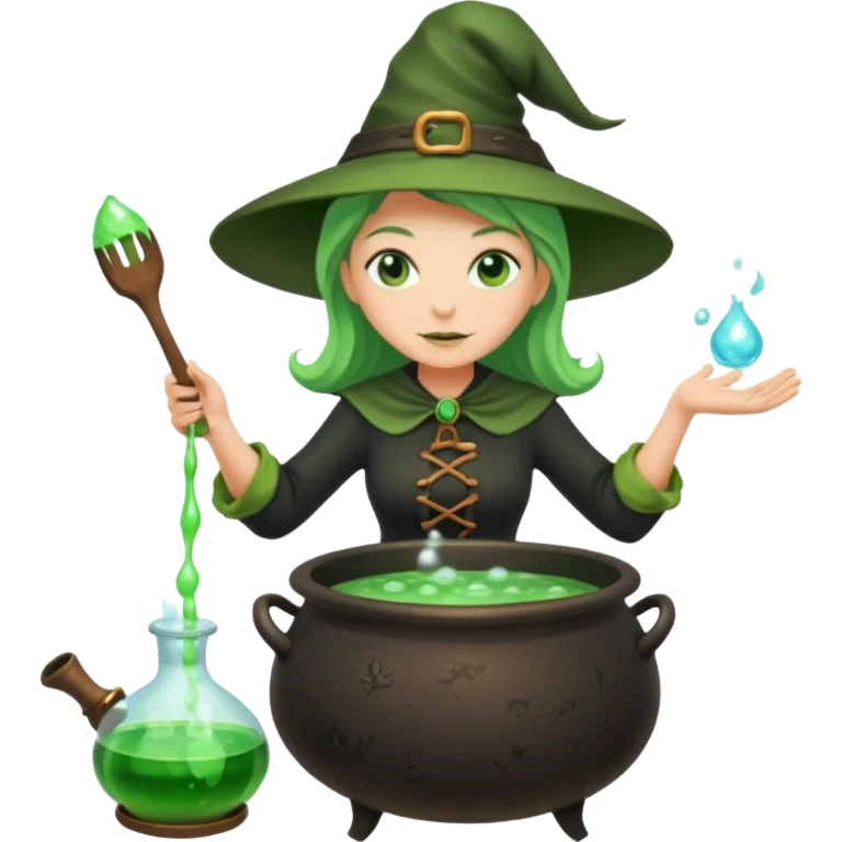 green witch cooking potion emoji