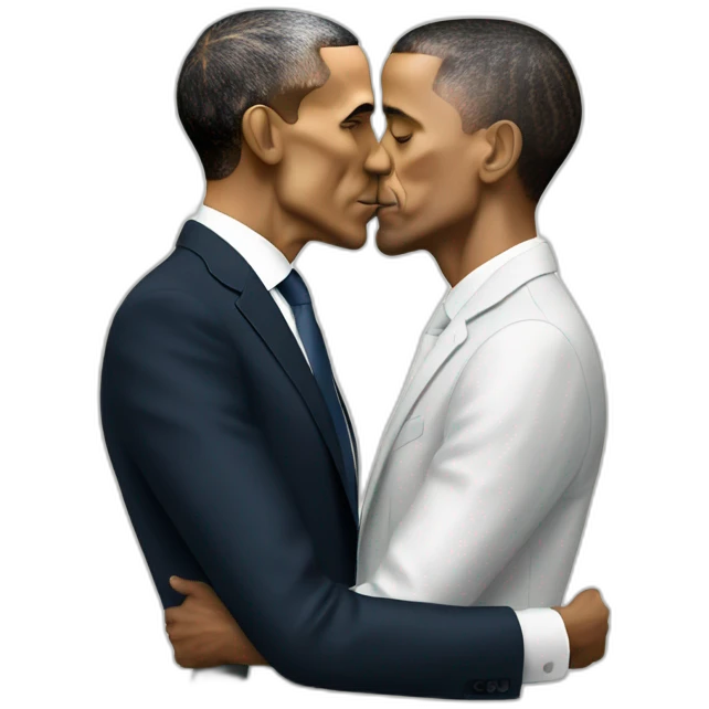 Macron kiss obama emoji