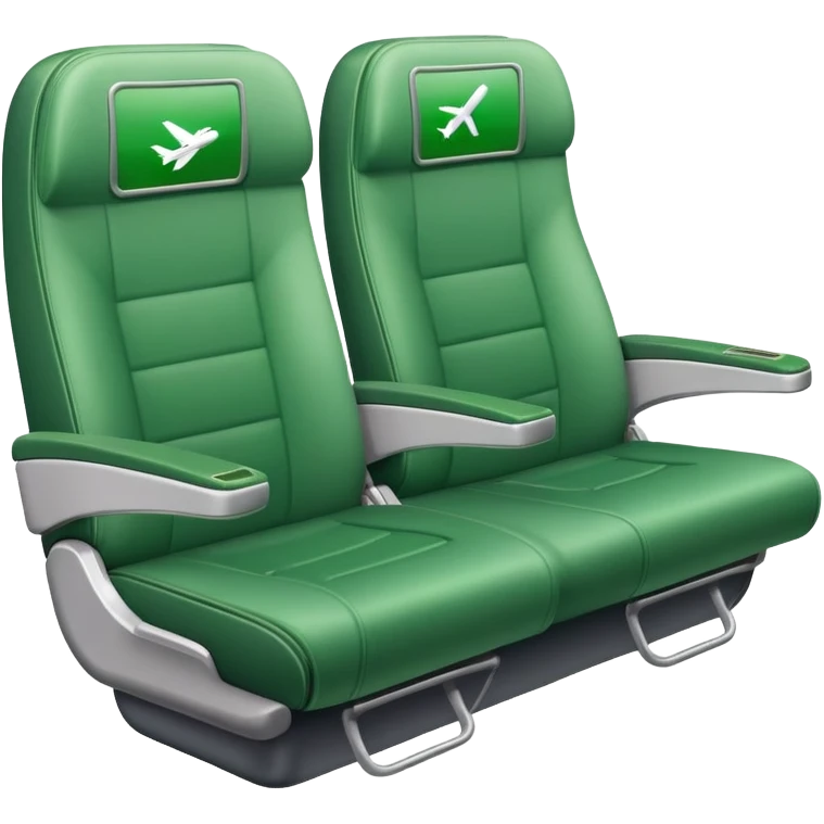 Airplane seat with green available sign emoji