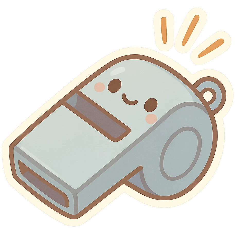 a cartoon-style whistle with sound lines emoji