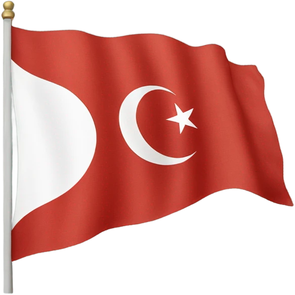 Turkish flag in reversed colours with a red stripe at the top and bottom  emoji