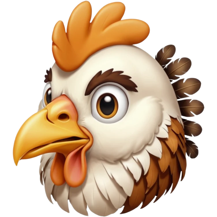 Shocked chicken emoji