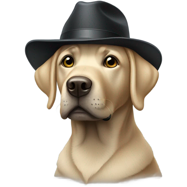 Black Labrador in hat emoji