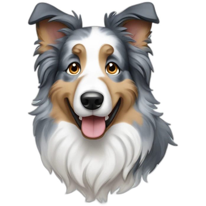 Blue merle collie dog emoji
