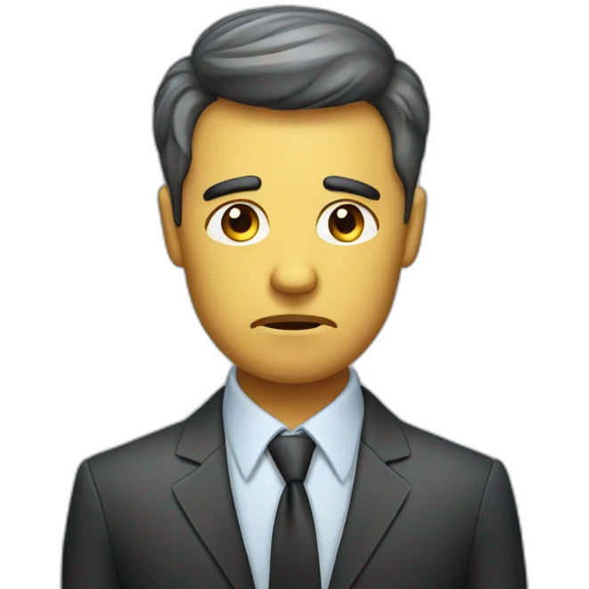 disappointed and Sad businessman emoji