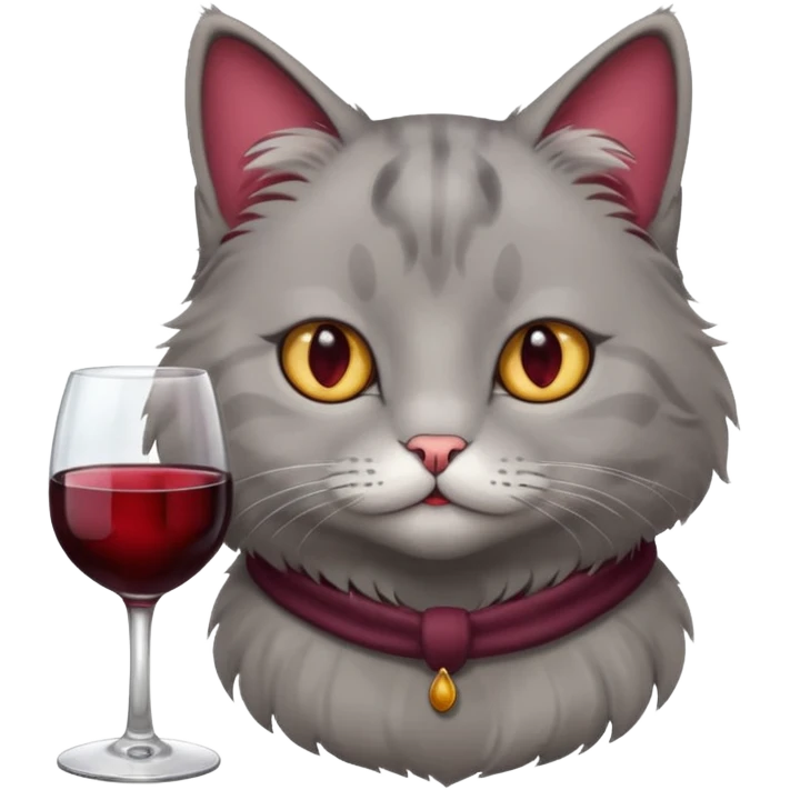gray Cat sitting On A Couch With Wine emoji