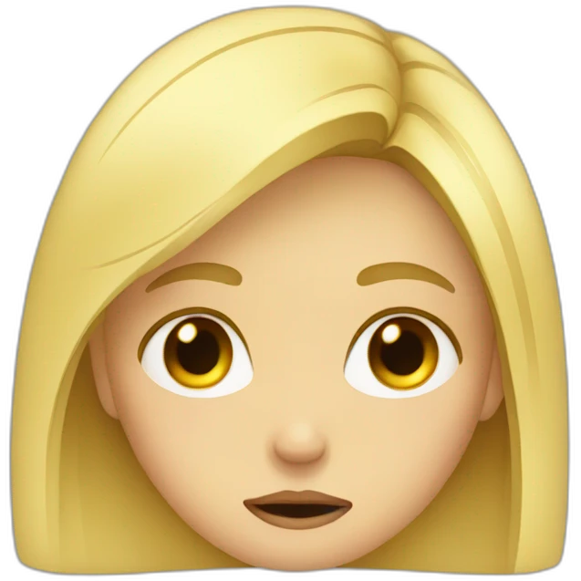 Blond girls crying and sad emoji
