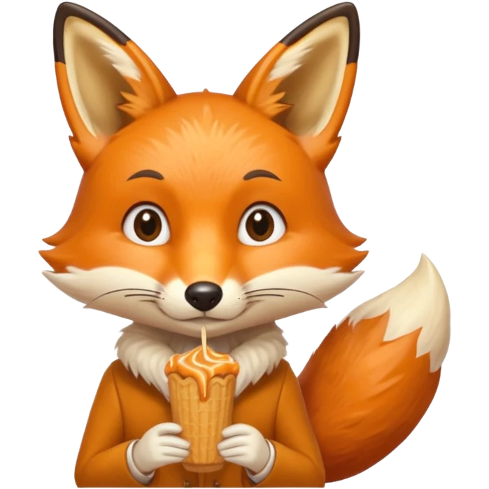 Un zorrito viendo con hambre un churro emoji