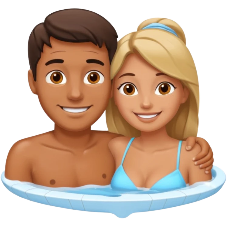 couple in love in a jacuzzi emoji
