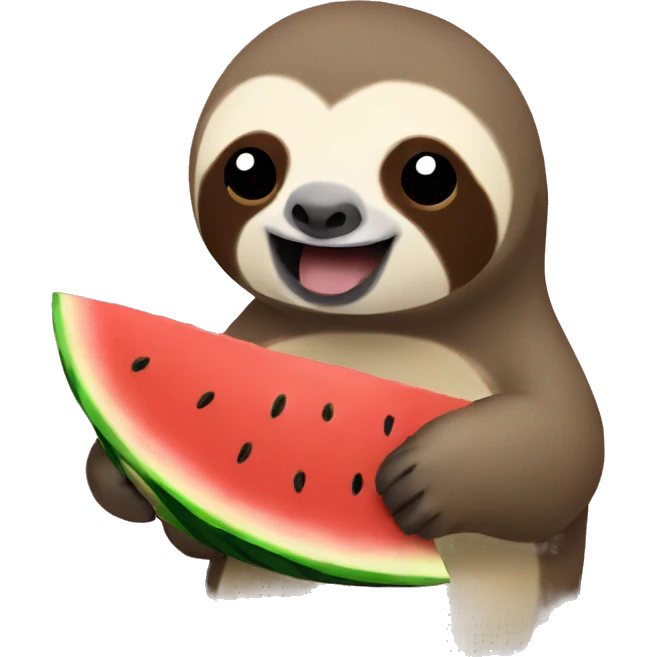 Sloth eating watermelon  emoji