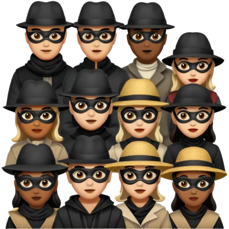 masked people with hat emoji
