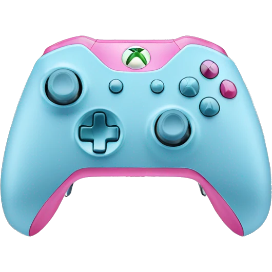 light blue and pink xbox controller emoji