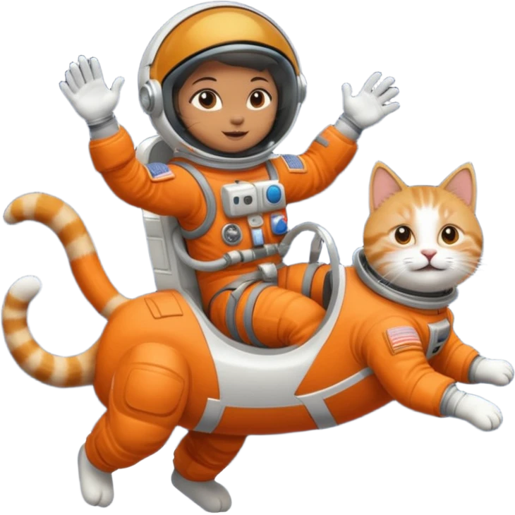Astronaut rides cat emoji