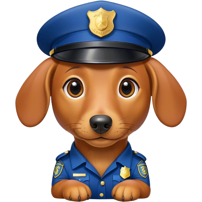 Dachshund wearing police uniform emoji