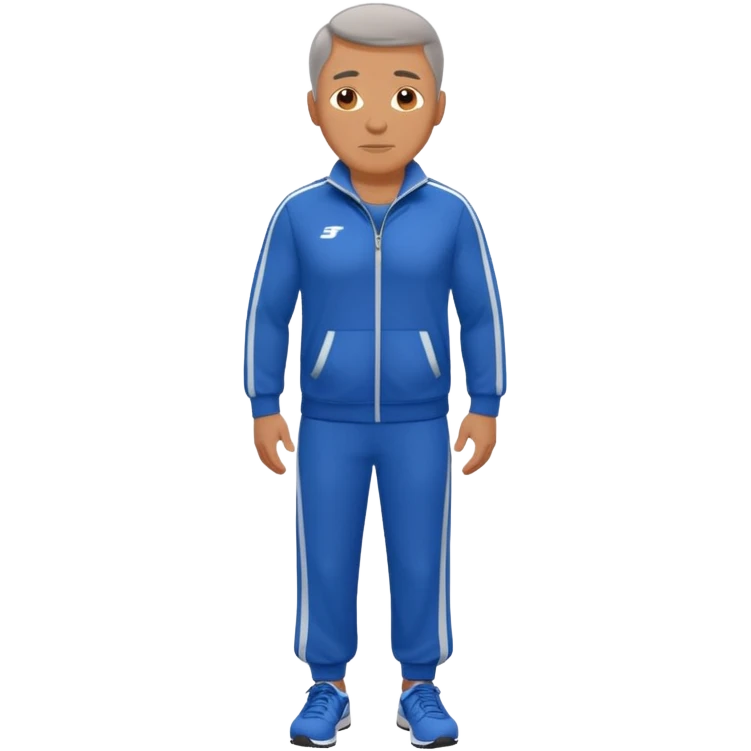 middle-aged track coach full length emoji