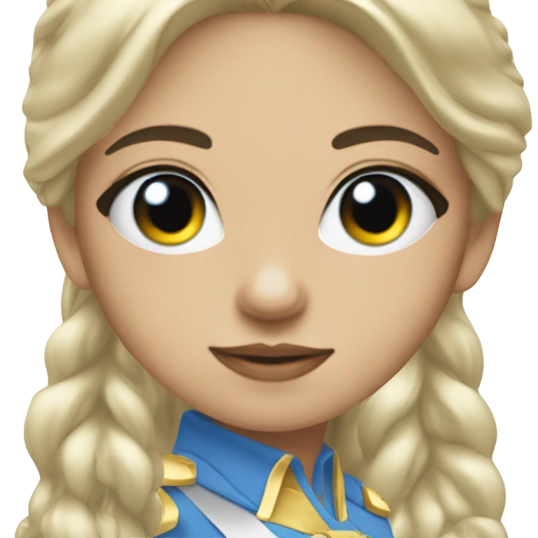 Gold eye patches on white brunett blue eyes girl emoji