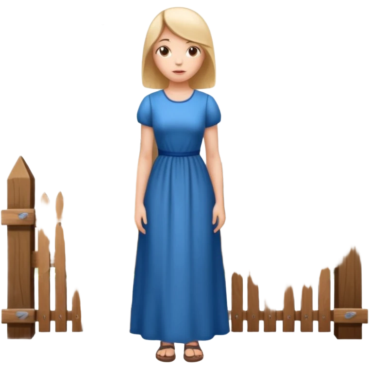 woman and a church, both surrounded by a fence emoji