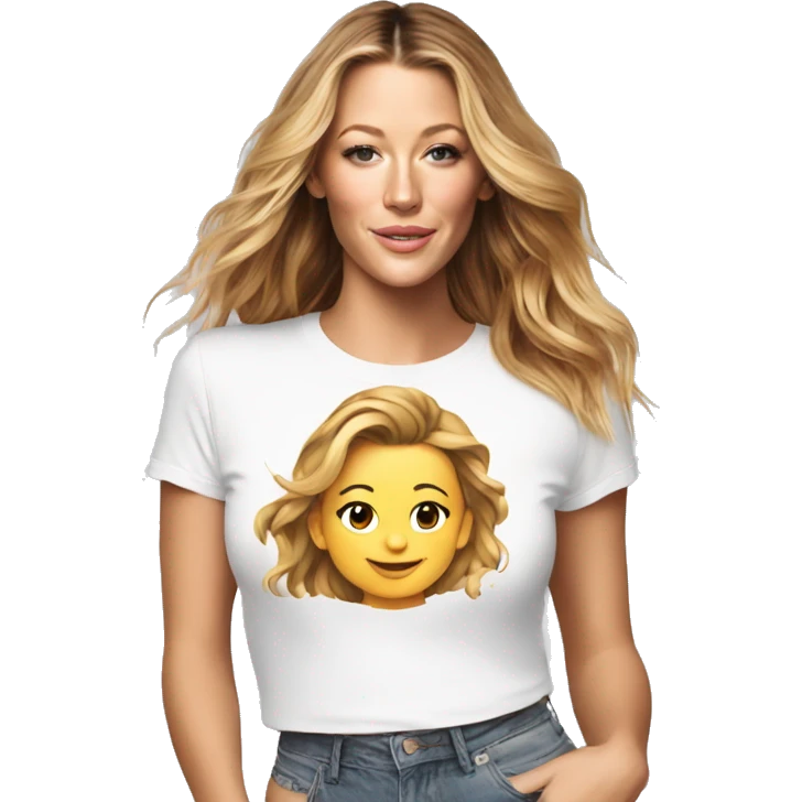blake lively wearing tee emoji
