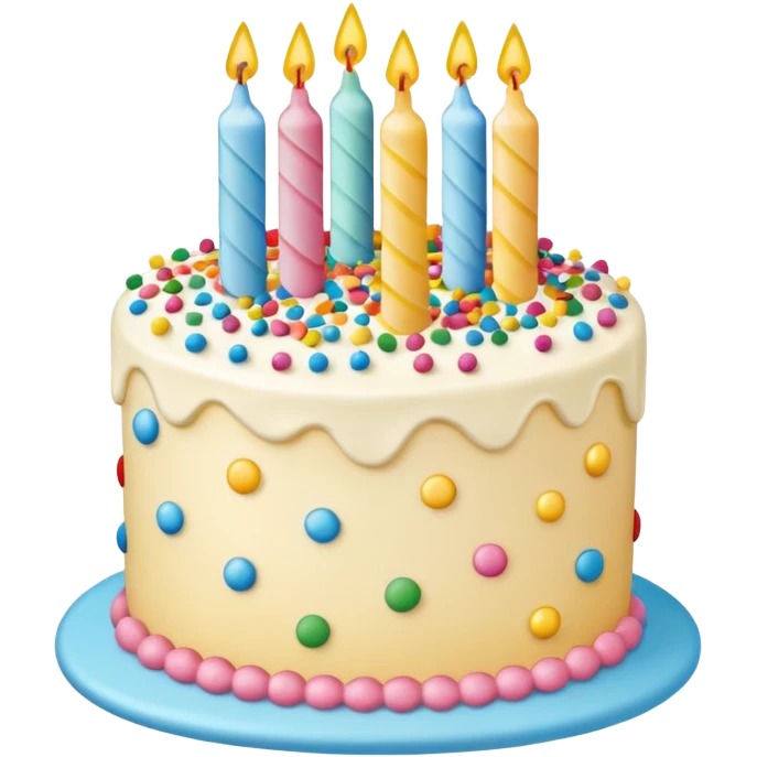 Birthday cake with funfetti emoji