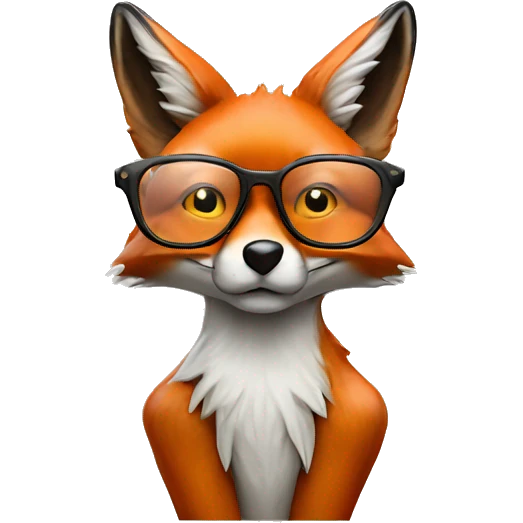 fox,waing hands,with a glassses emoji