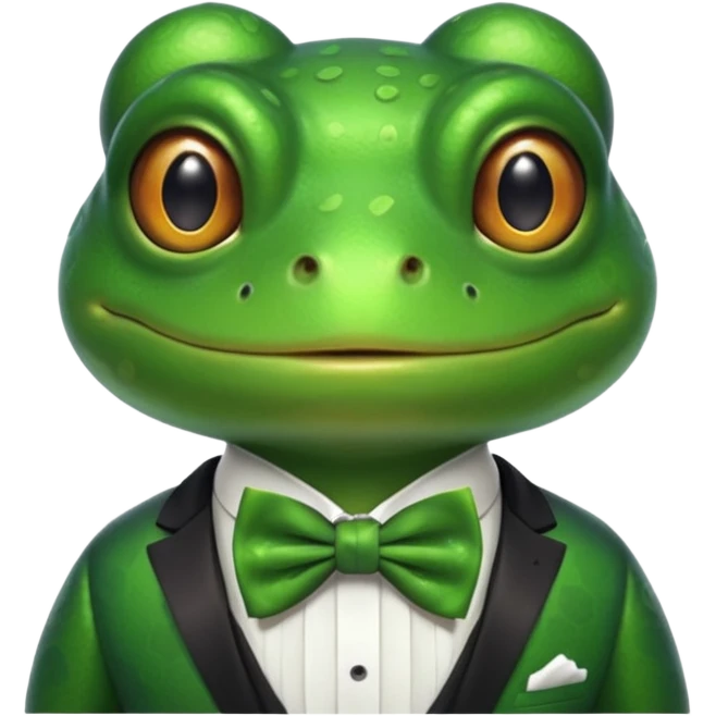 frog wearing bowtie emoji