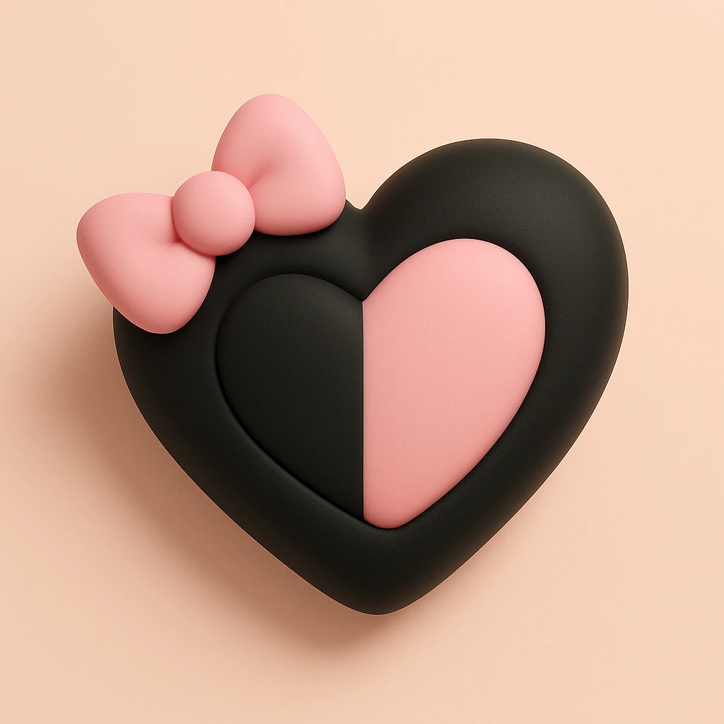 BLACKPINK-inspired object, black and pink colors, soft and squishy mochi appearance emoji